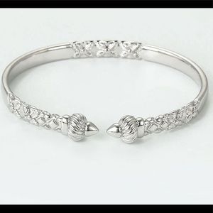 Torch Ends West Indian Caribbean Jamaican Bangle Silver Fashion
